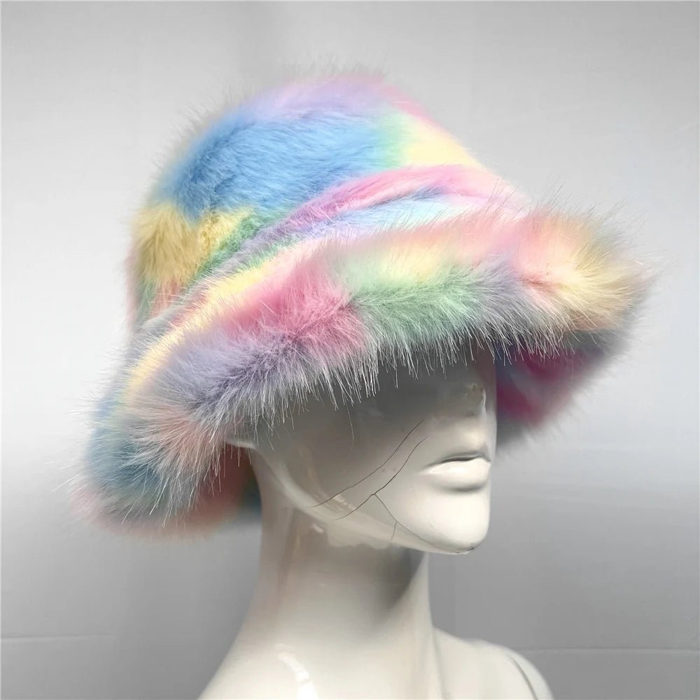 Colorful fox fur buying hat