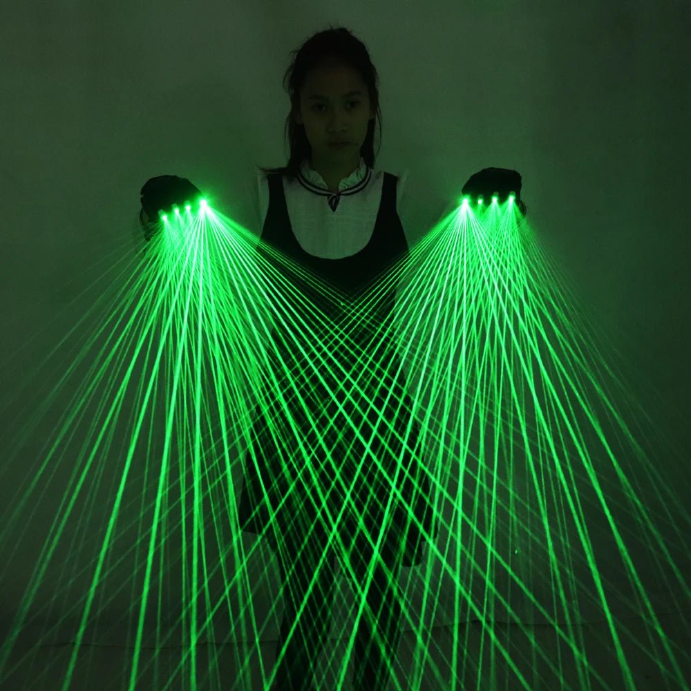 2 in 1 Multi-Line Green Laser Gloves - The Rave Cave
