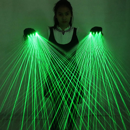 2 in 1 Multi-Line Green Laser Gloves - The Rave Cave