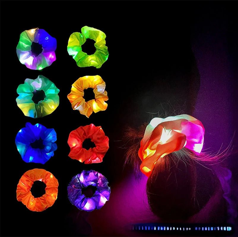 3/5pcs LED Luminous Hair Scrunchies - The Rave Cave