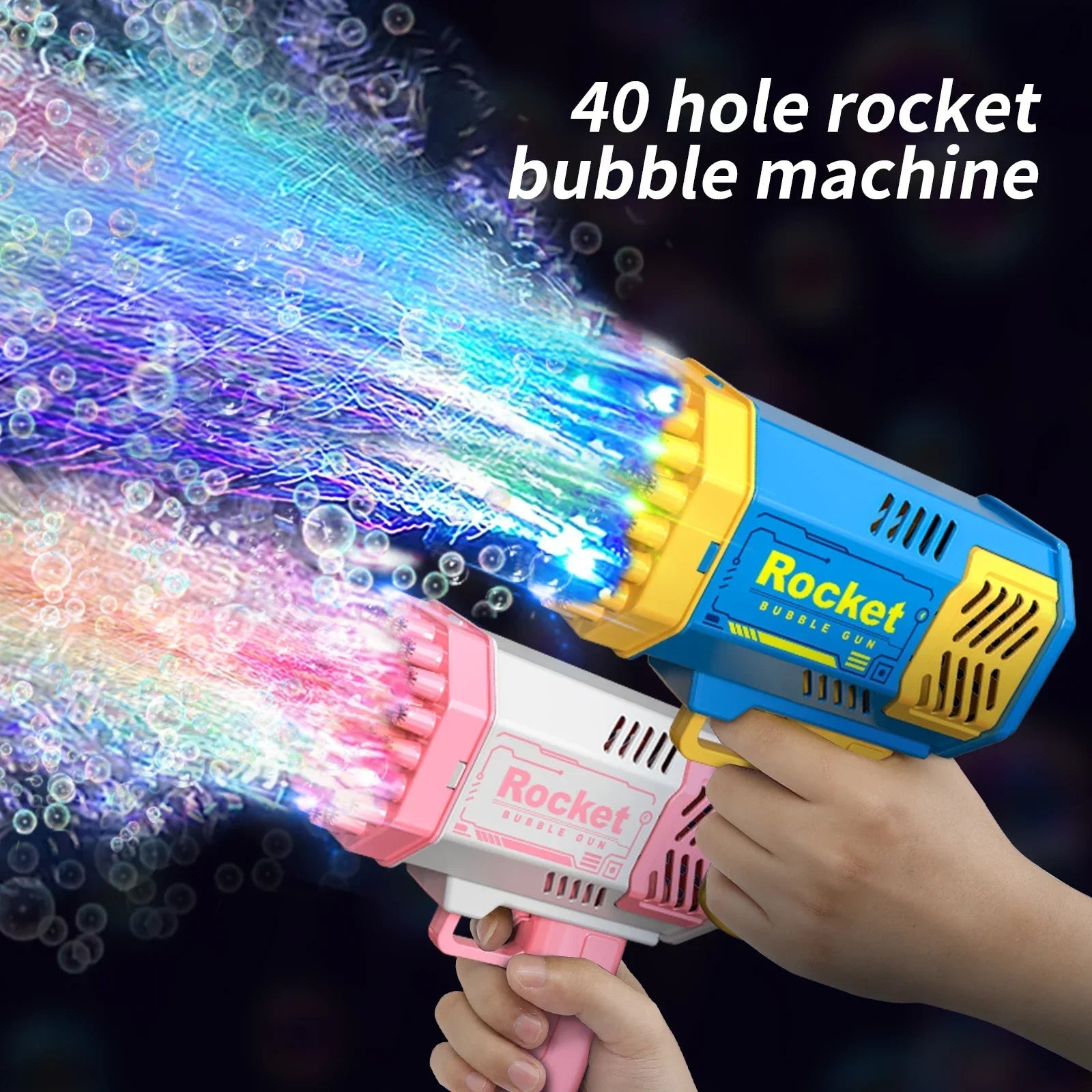 40 hole handheld light bubble gun electric - The Rave Cave
