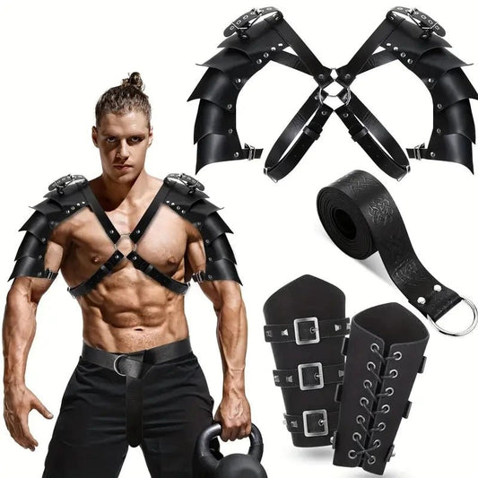 4PCS Leather Medieval Costume - The Rave Cave
