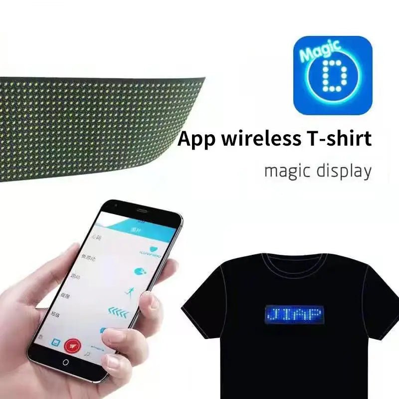 APP Controlled LED Display T-Shirt - The Rave Cave
