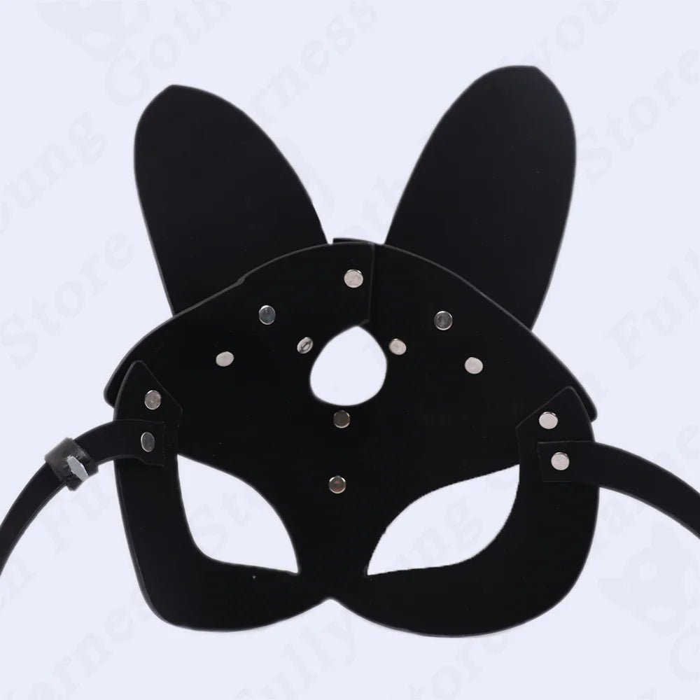 BDSM Face Harness Long Ears Bunny Mask - The Rave Cave