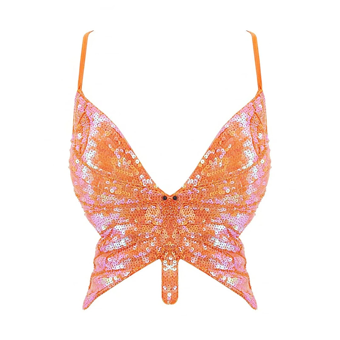 Butterfly Sequin Crop Top - The Rave Cave