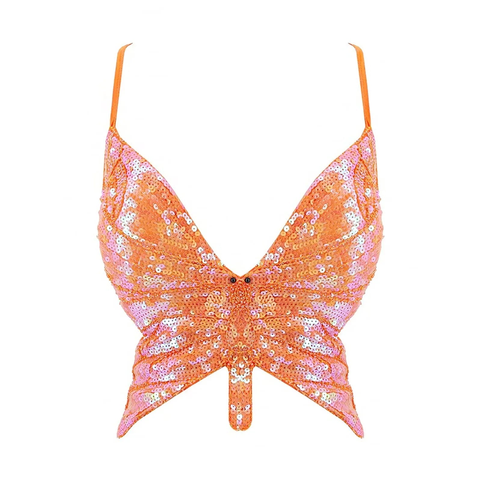 Butterfly Sequin Crop Top - The Rave Cave