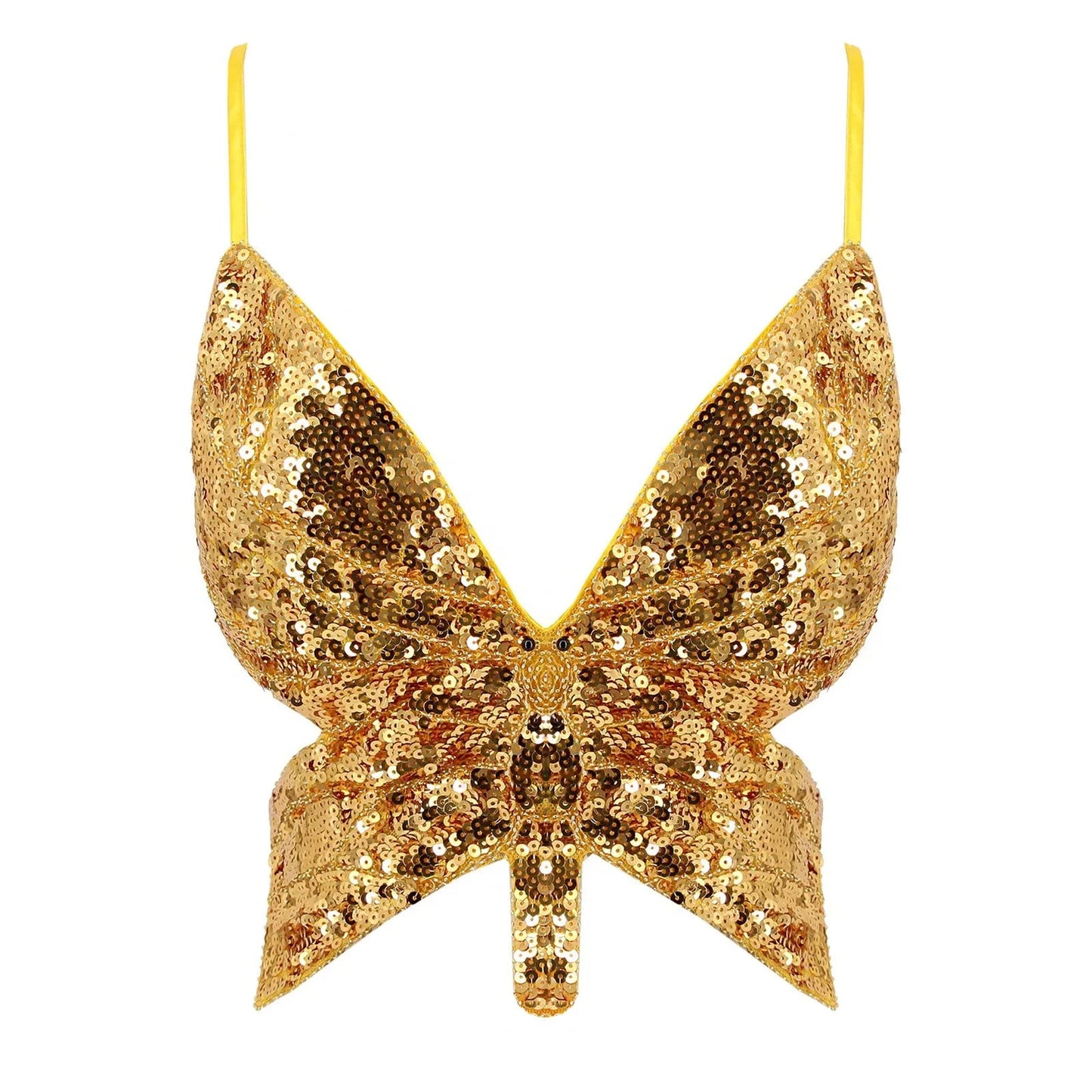 Butterfly Sequin Crop Top - The Rave Cave