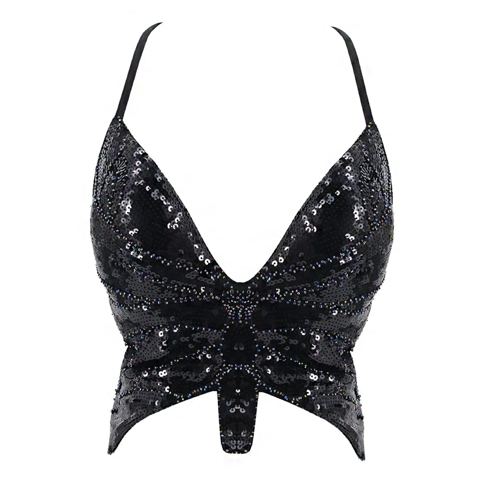 Butterfly Sequin Crop Top - The Rave Cave