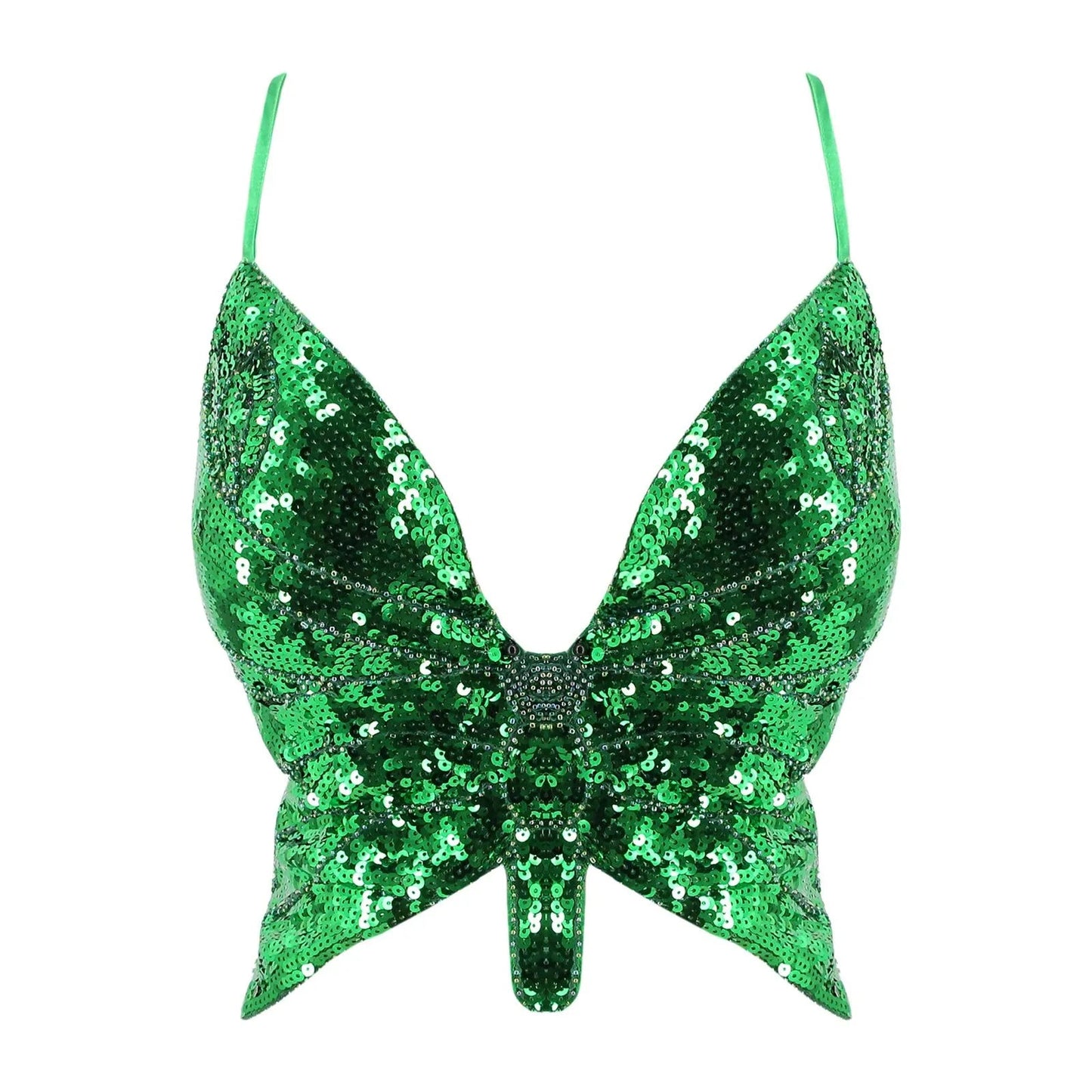 Butterfly Sequin Crop Top - The Rave Cave