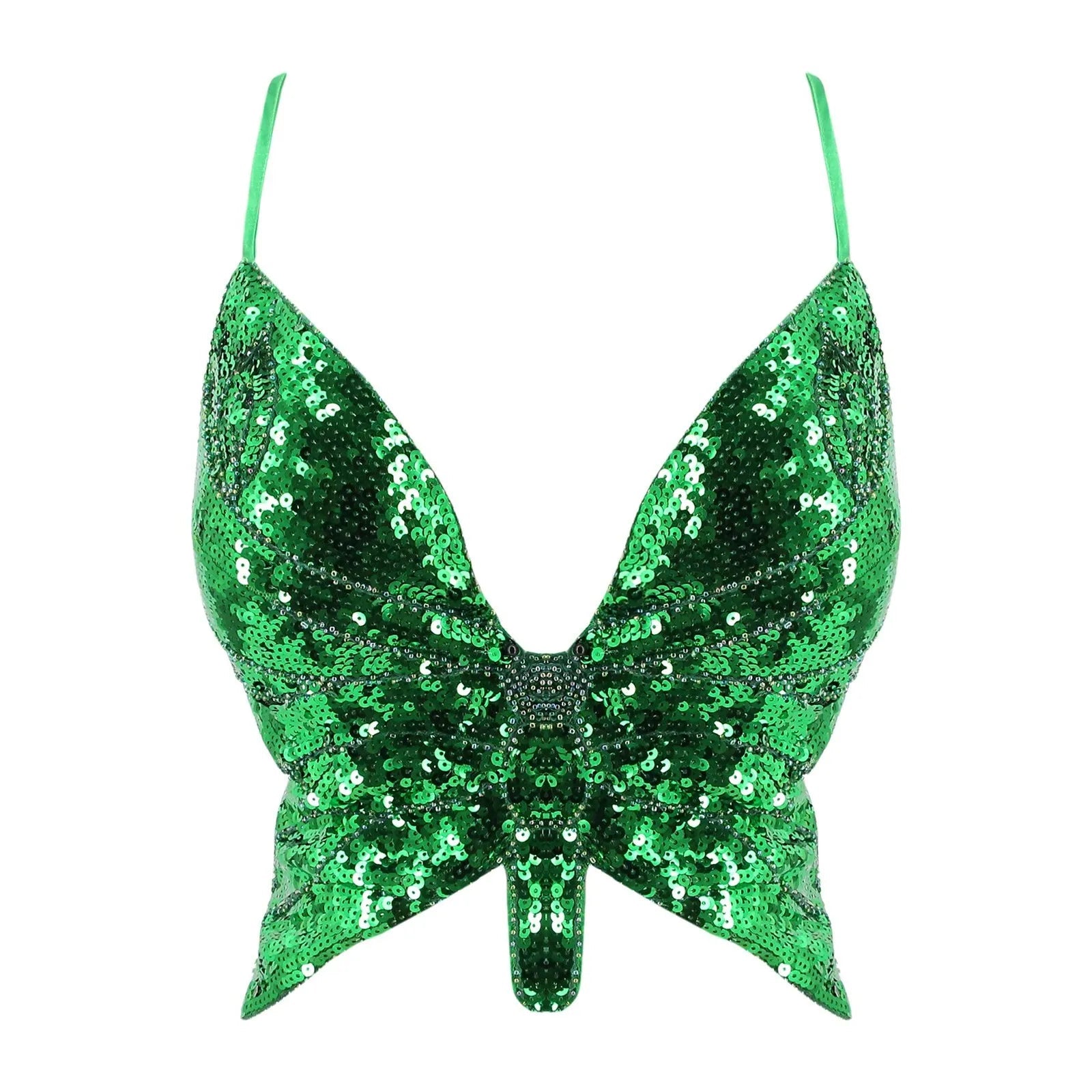 Butterfly Sequin Crop Top - The Rave Cave