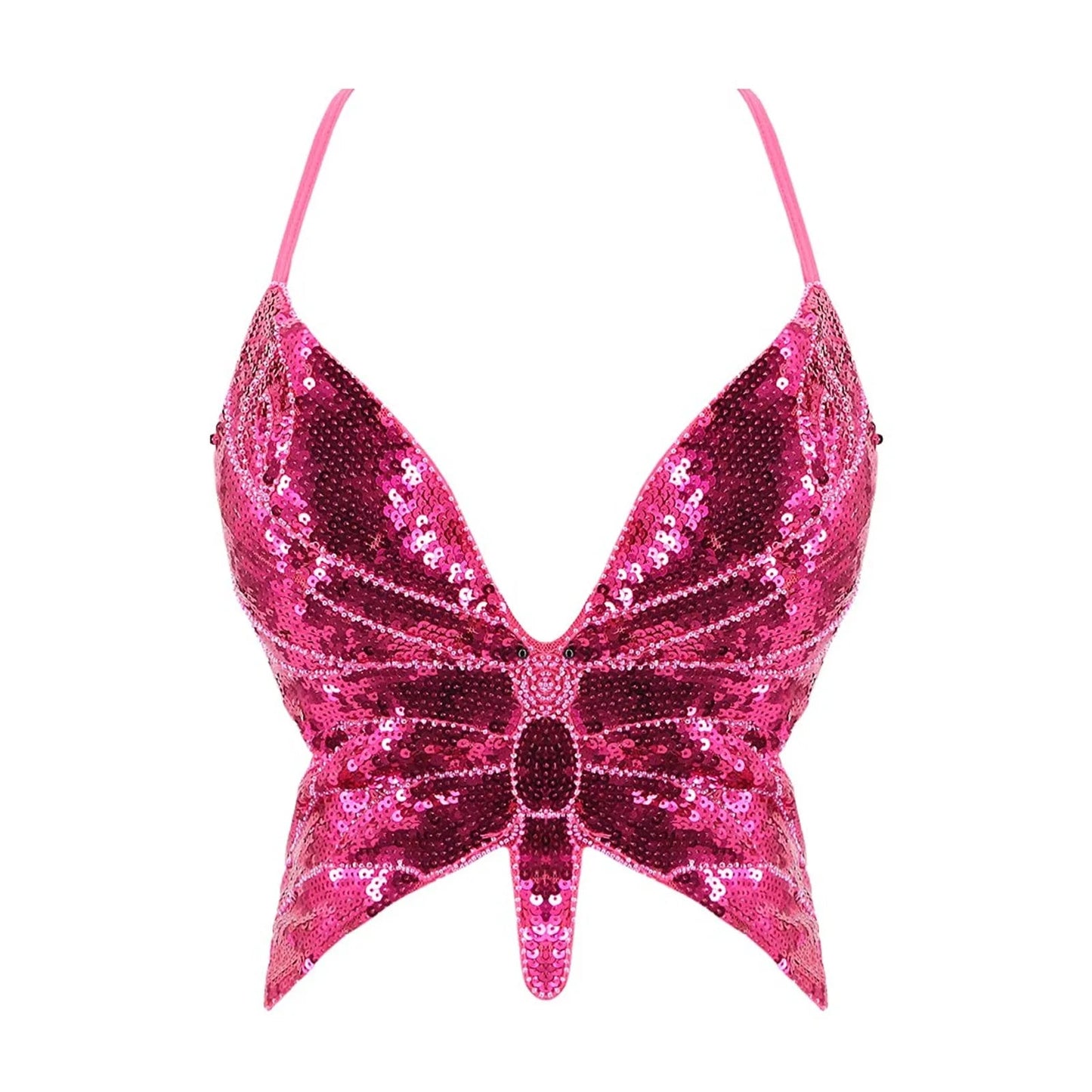 Butterfly Sequin Crop Top - The Rave Cave