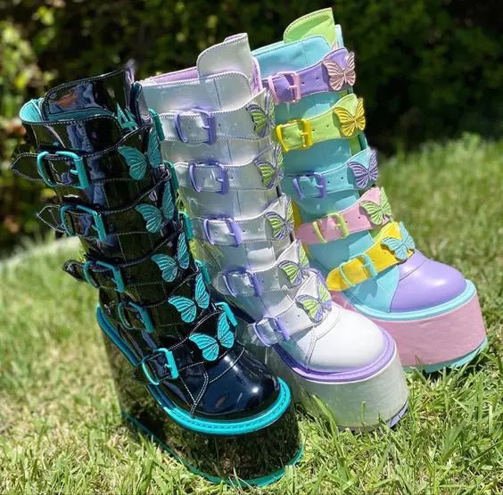 Candy Color Wedge Boots - The Rave Cave