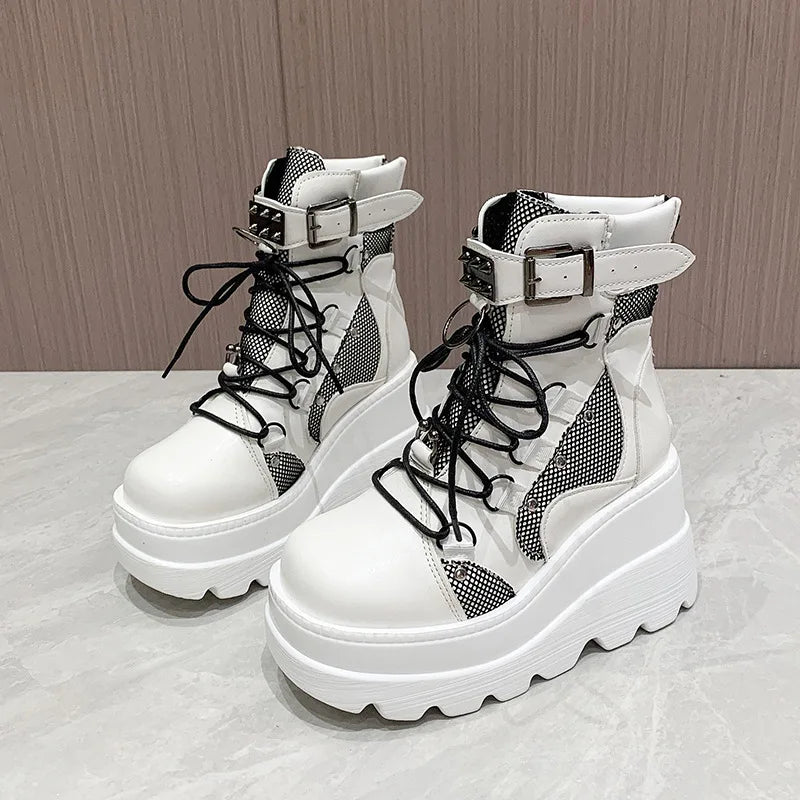 Chunky Platform Ankle Boots - The Rave Cave
