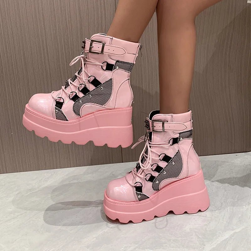 Chunky Platform Ankle Boots - The Rave Cave