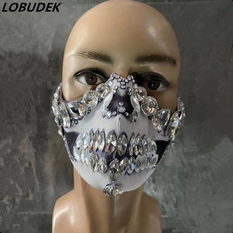 Exaggerated Rhinestones Mask - The Rave Cave
