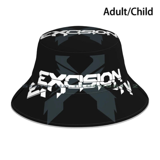 Excision Gunmetal Grey On Black Logo Bucket Hat - The Rave Cave