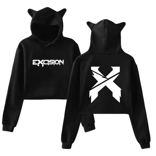 Excision Merch Pullover 2024 Nexus Tour Female Cat Ears Hoodie - The Rave Cave