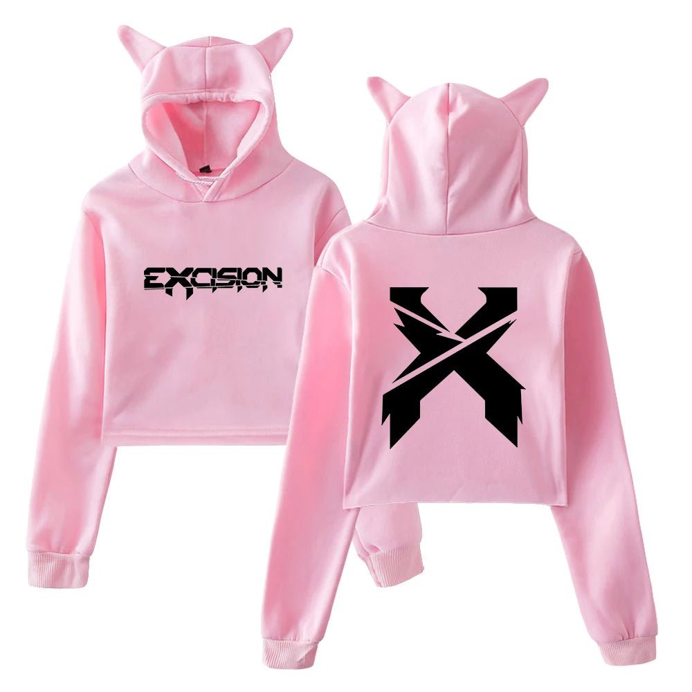 Excision Merch Pullover 2024 Nexus Tour Female Cat Ears Hoodie - The Rave Cave