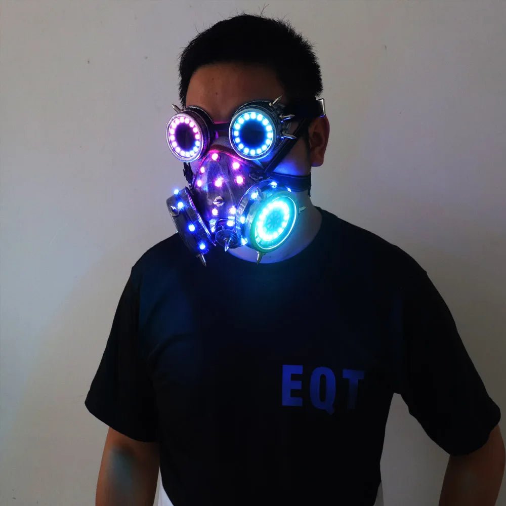 Full Color LED Goggle & Gas Mask - The Rave Cave