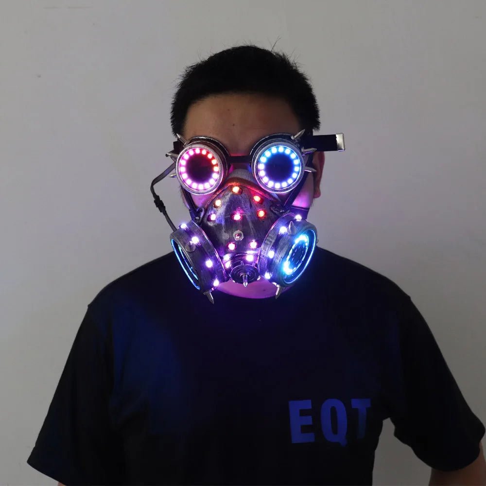 Full Color LED Goggle & Gas Mask - The Rave Cave