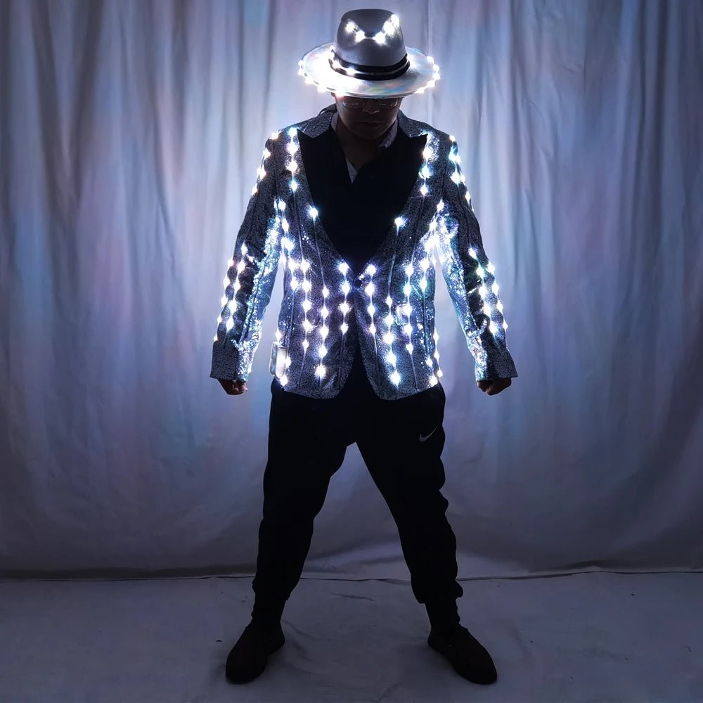 Full Color LED Suit Jacket & Hat Set - The Rave Cave