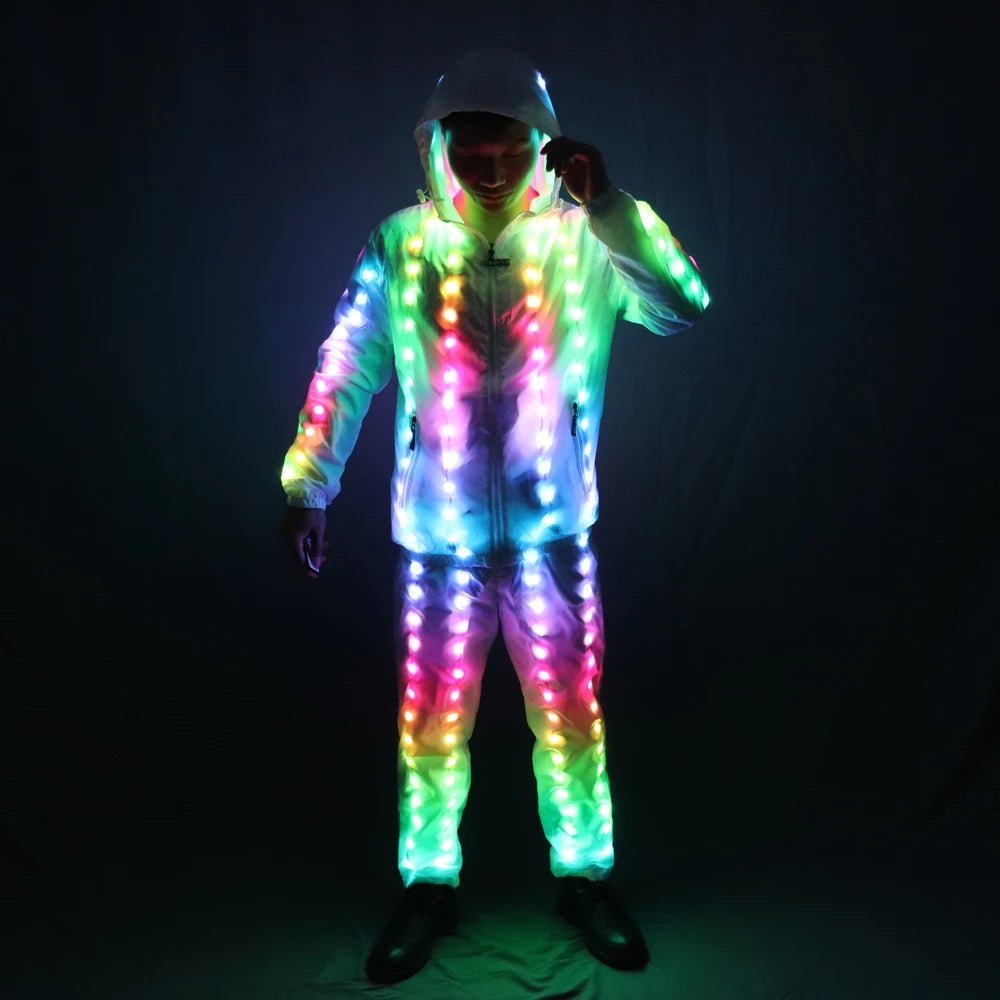 Full Color Pixel LED Lights Hoodie & Pants Suit - The Rave Cave