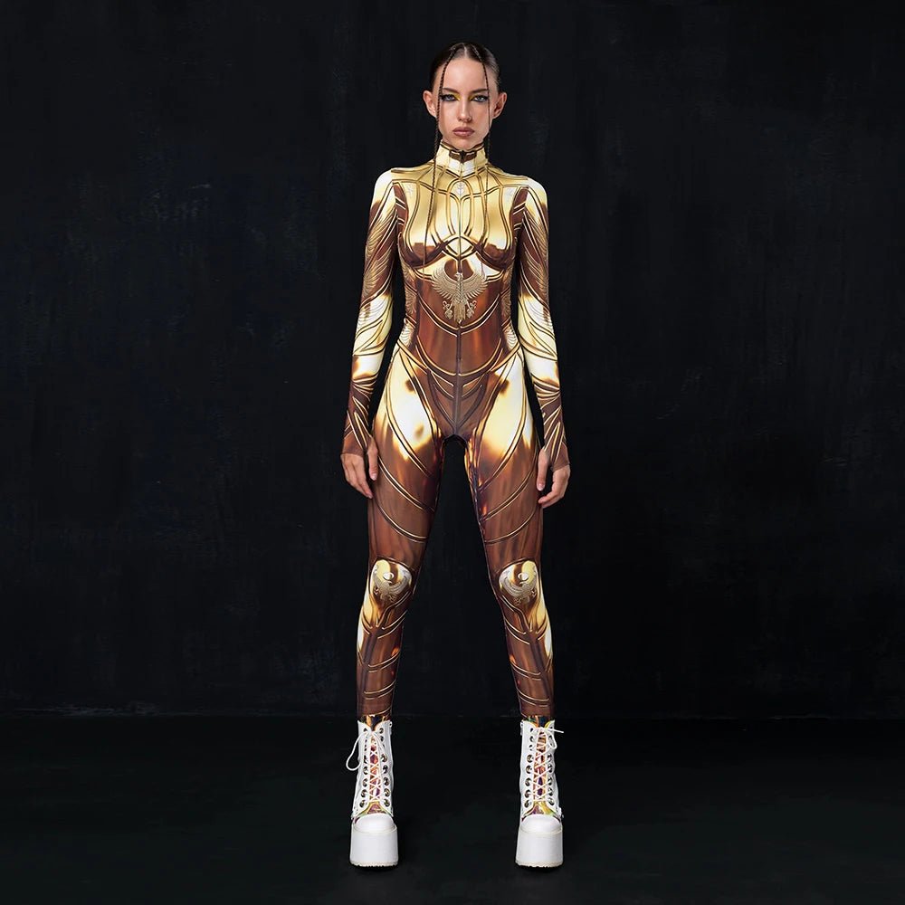 Futuristic Gold Catsuit - The Rave Cave