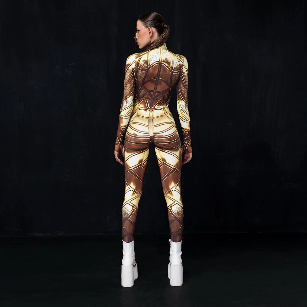 Futuristic Gold Catsuit - The Rave Cave