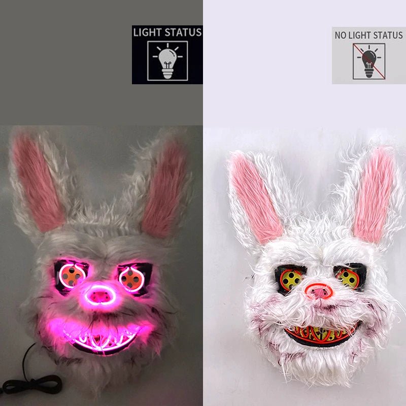 Glowing Bloody Rabbit & Bear Masks - The Rave Cave