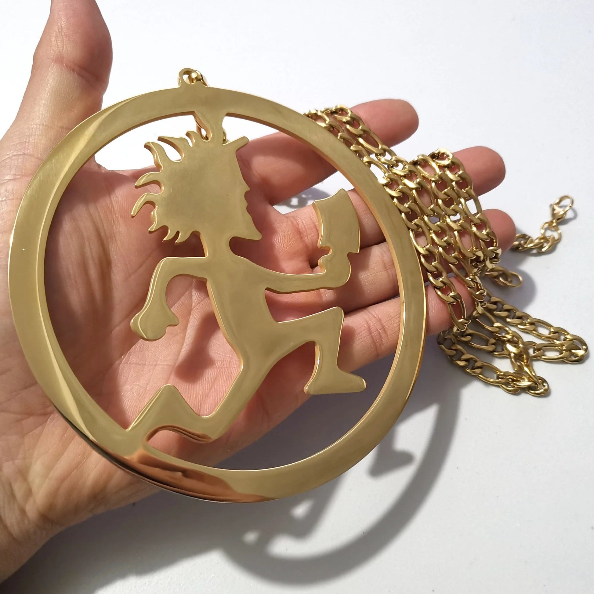 Gold-Plated Large 5'' Hatchetman Pendant Necklace - The Rave Cave