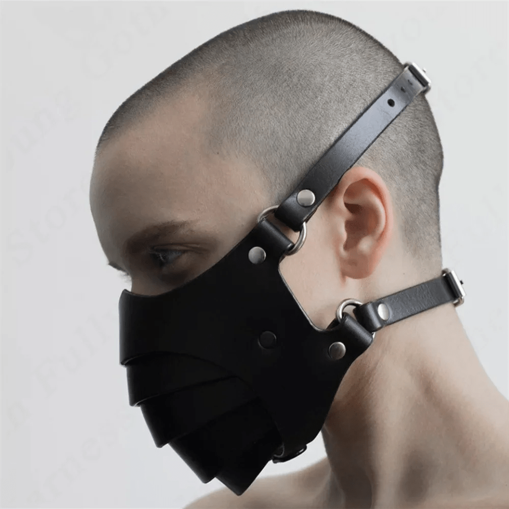 Gothic Punk Leather Mask - The Rave Cave