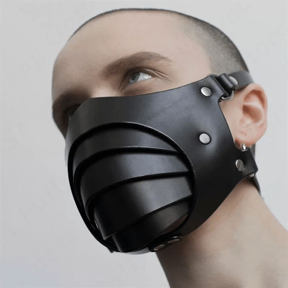 Gothic Punk Leather Mask - The Rave Cave