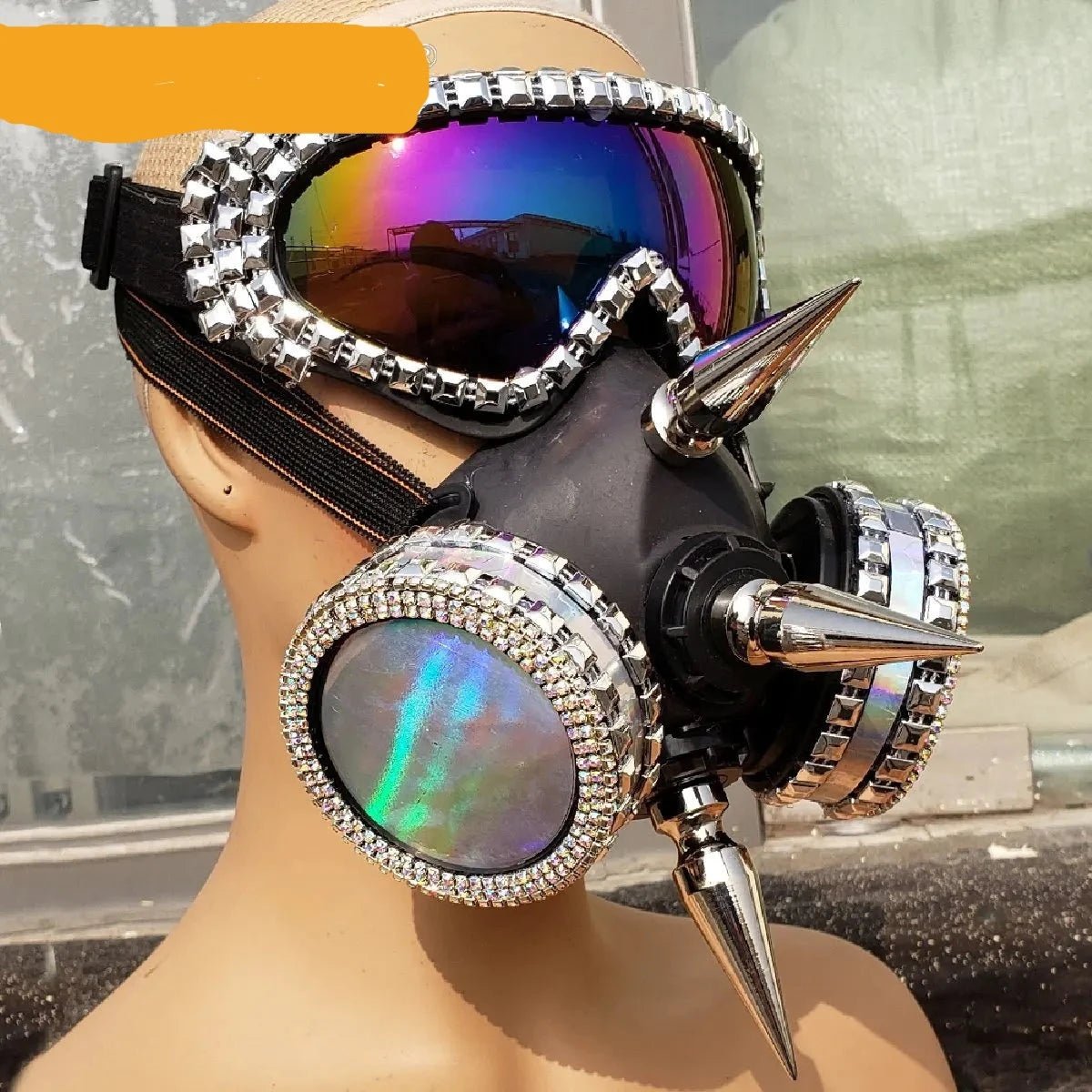 Holographic Spiked Mask - The Rave Cave
