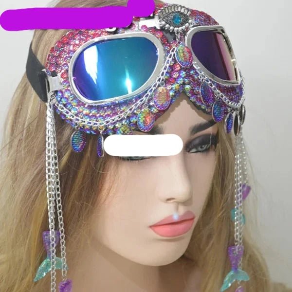 Holographic Starfish Chain Goggles - The Rave Cave