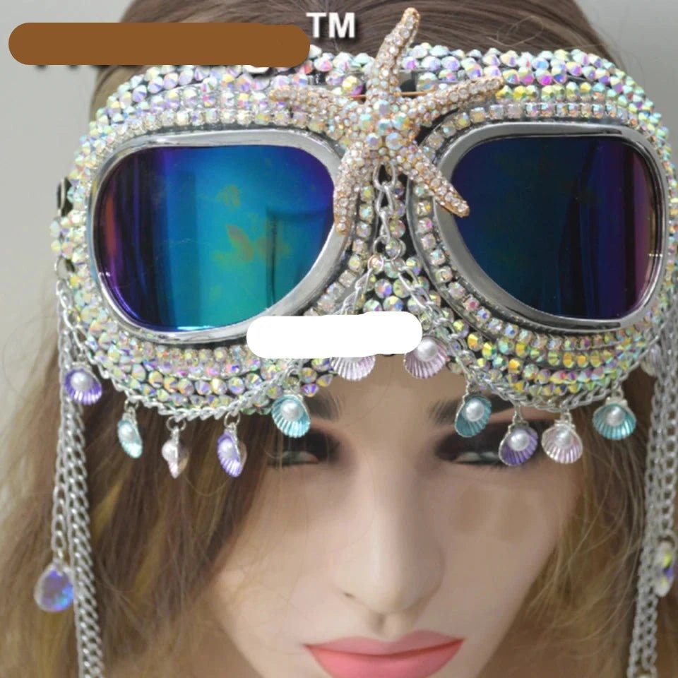 Holographic Starfish Chain Goggles - The Rave Cave
