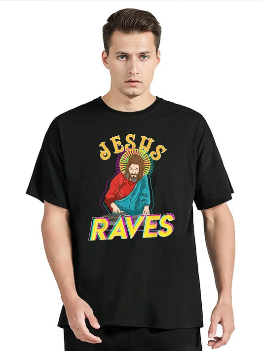 Jesus Raves Funny EDM T - Shirt - The Rave Cave