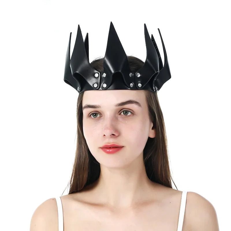 Leather Spike Crown - The Rave Cave