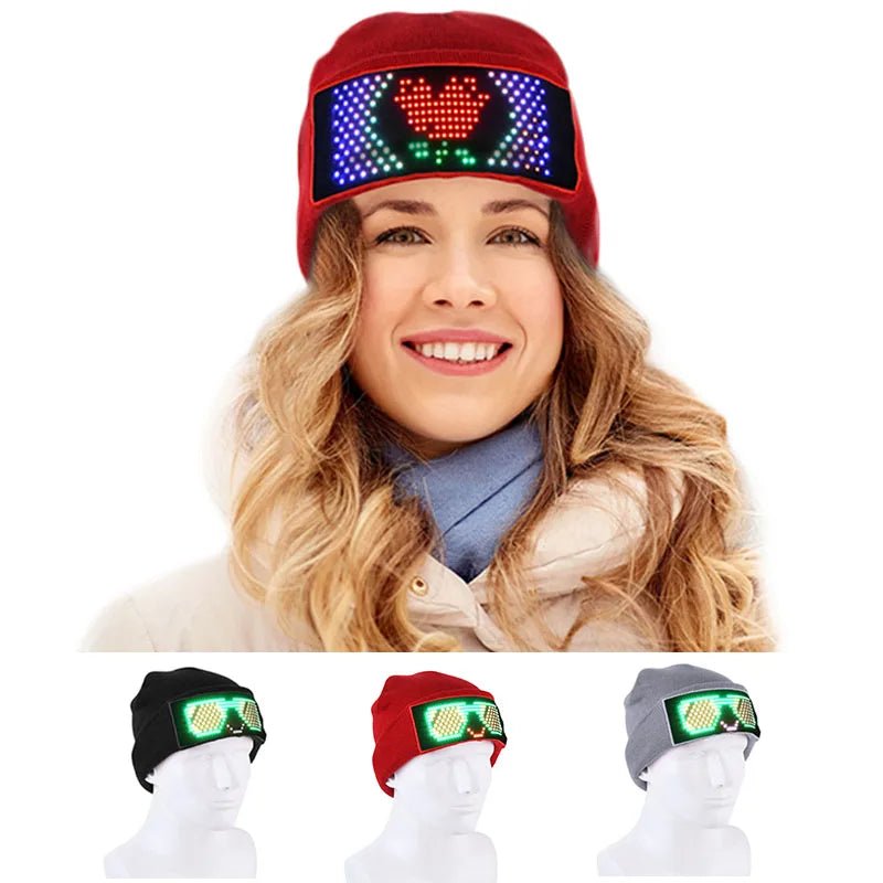 LED Display Smart APP Beanie Hats - The Rave Cave