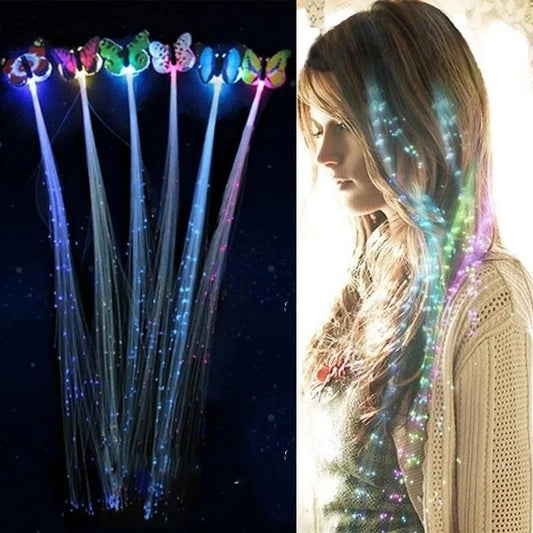 LED Glow Hair Braid Butterfly Light 5/10 Pcs - The Rave Cave
