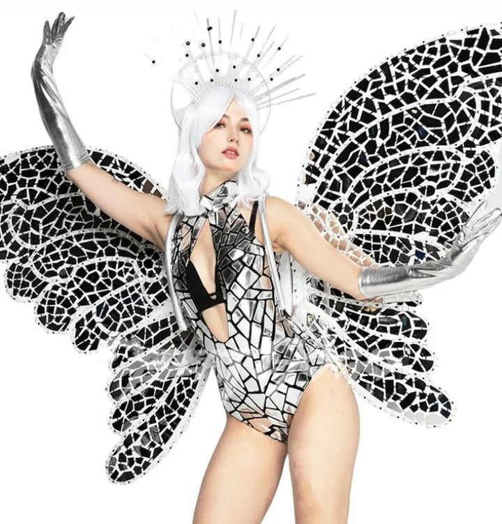 LED Mirror Butterfly Wings Costume - The Rave Cave