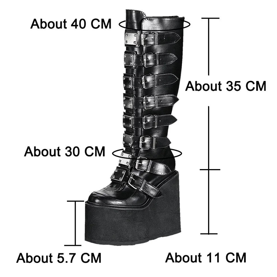 Metal Gothic Platform Boots - The Rave Cave