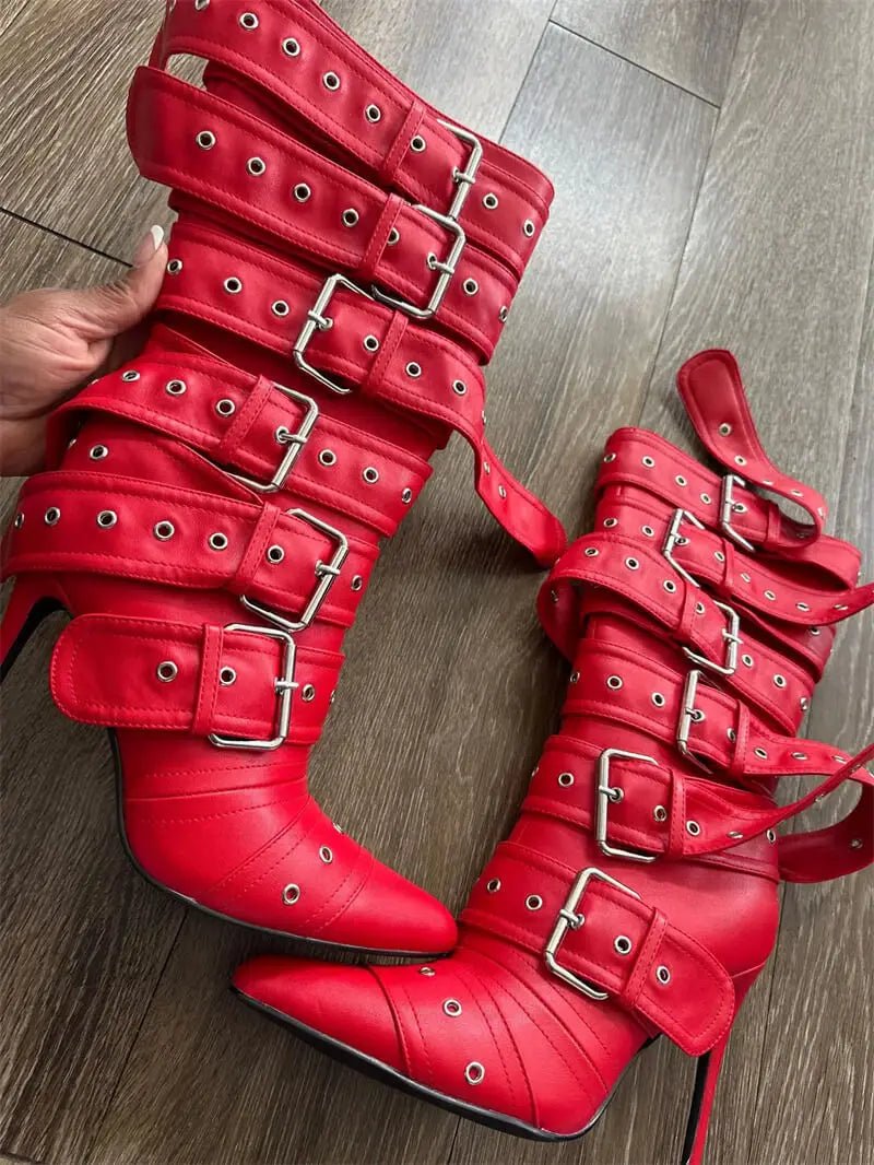 Onlymaker Buckle Strap Boots - The Rave Cave