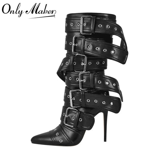 Onlymaker Buckle Strap Boots - The Rave Cave