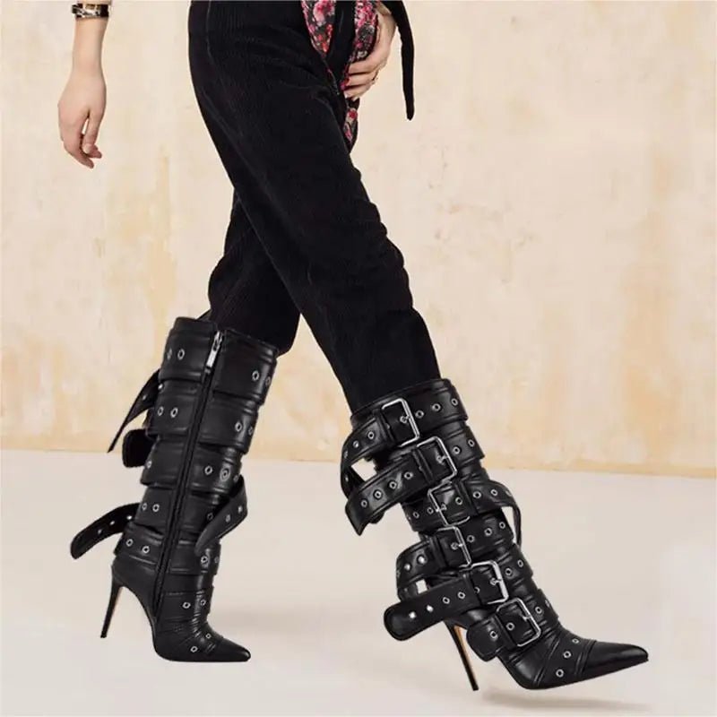 Onlymaker Buckle Strap Boots - The Rave Cave