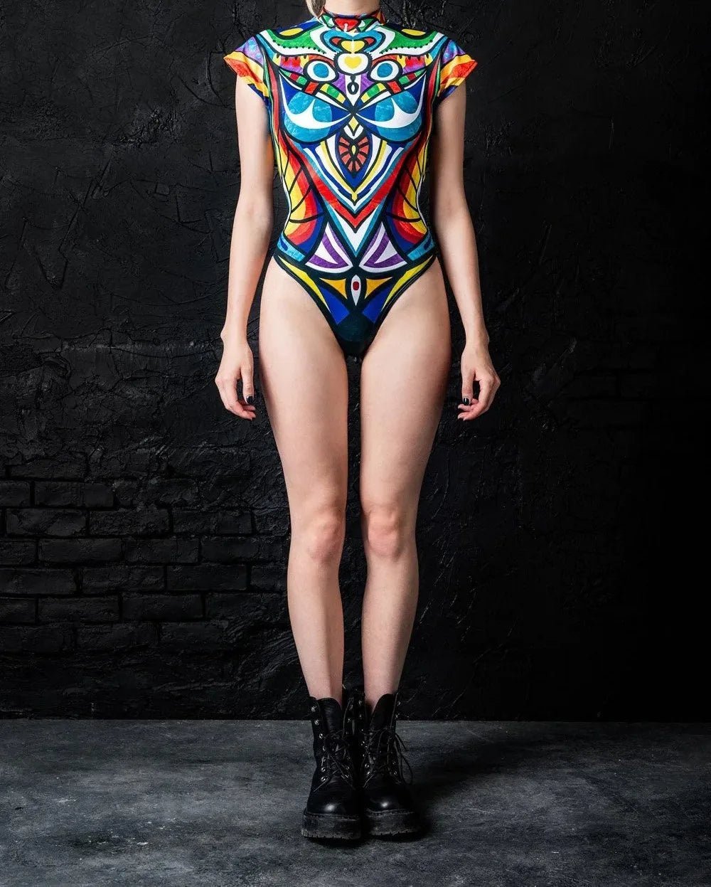 Painted Sexy Triangle One-piece Swimsuit - The Rave Cave