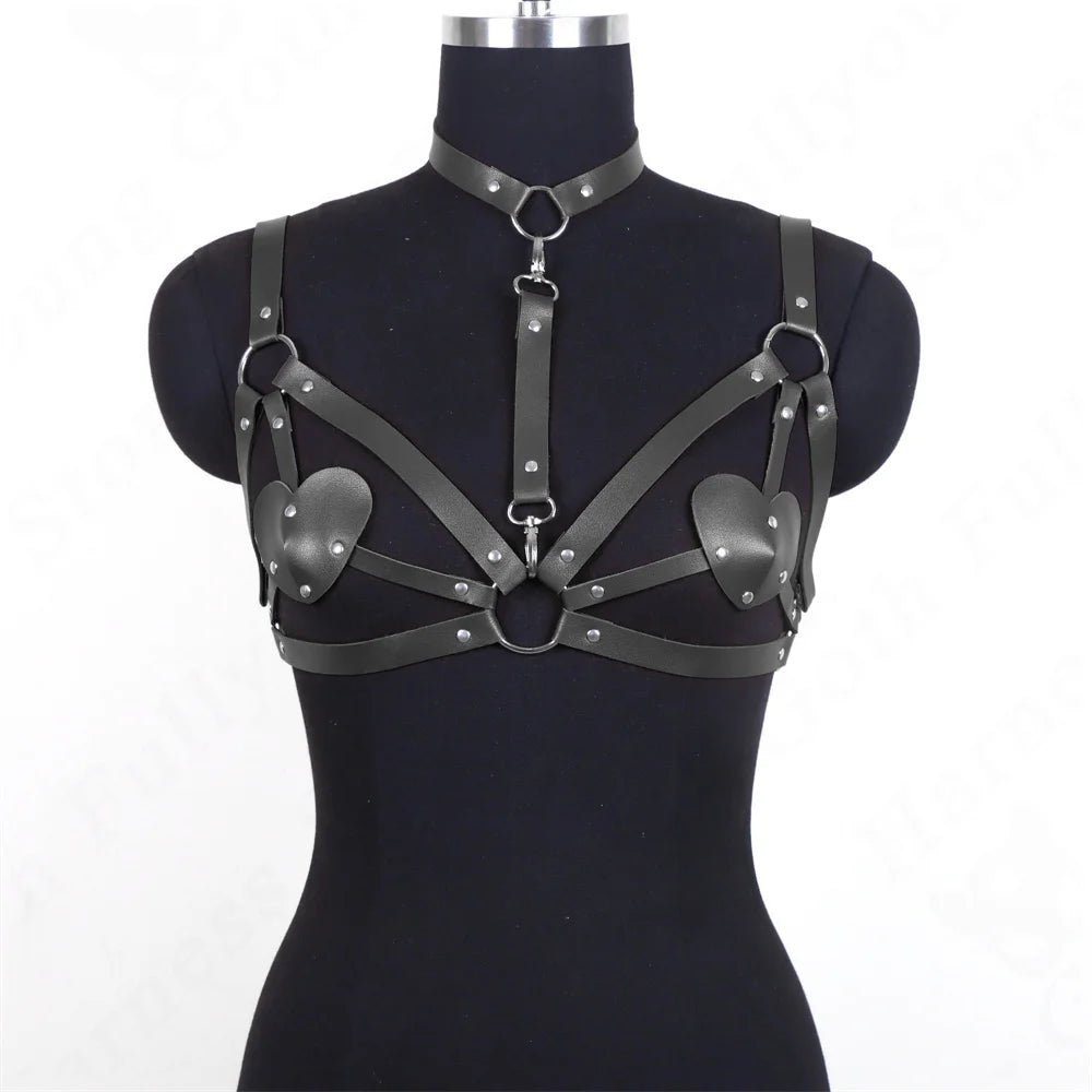 Sexy Leather Bra - The Rave Cave