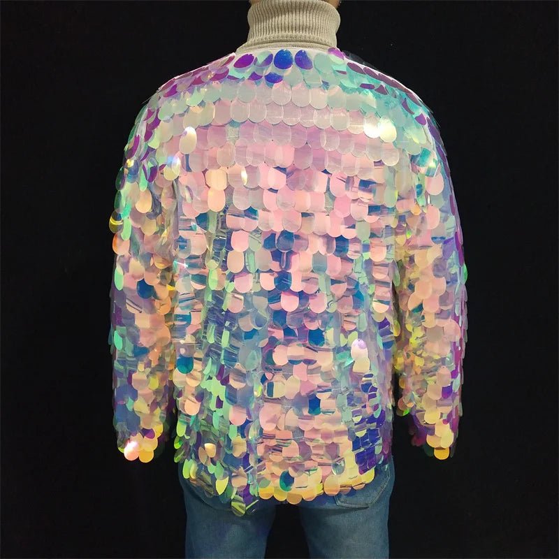 Shiny Sequin Coat - The Rave Cave