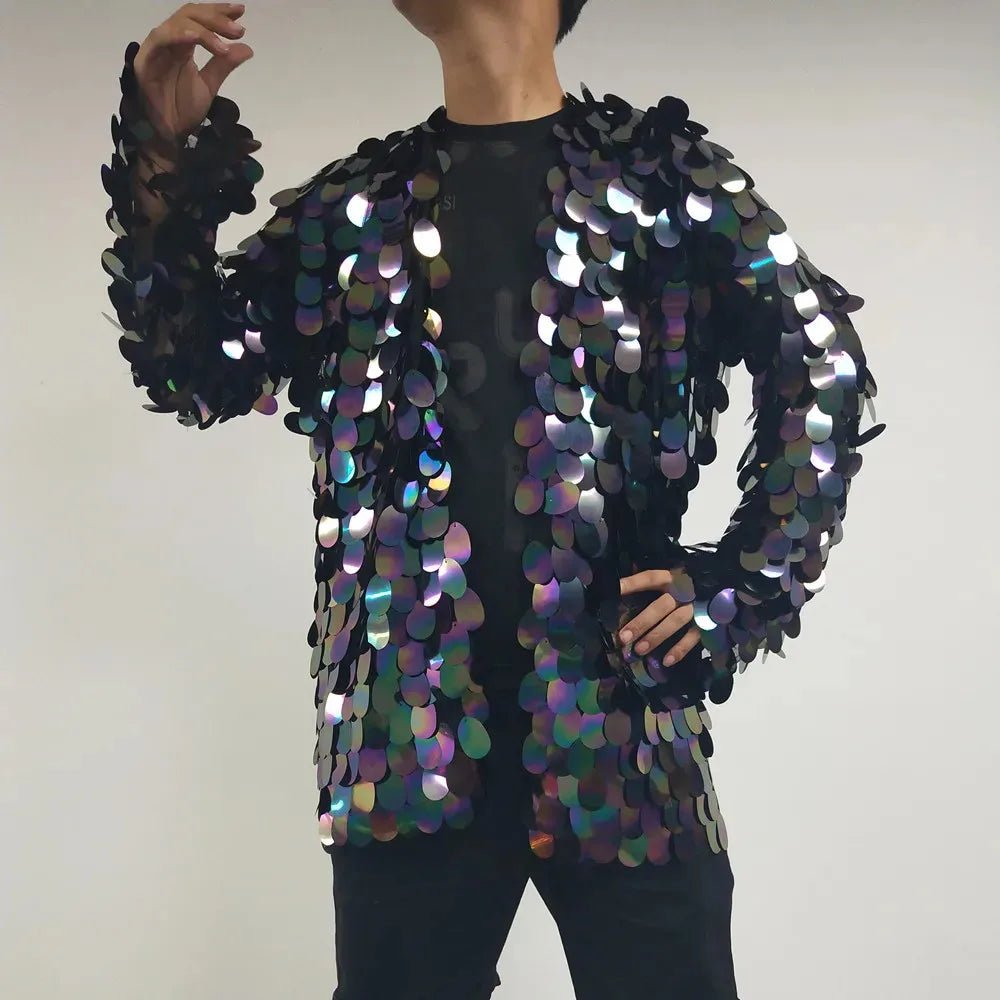 Shiny Sequin Coat - The Rave Cave