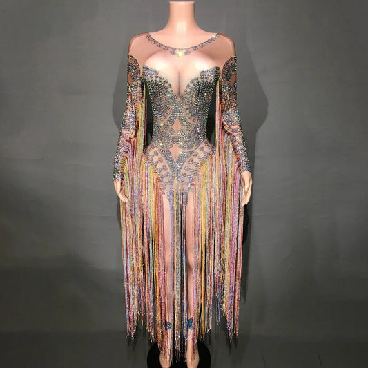 Sparkly Rhinestones Dress - The Rave Cave