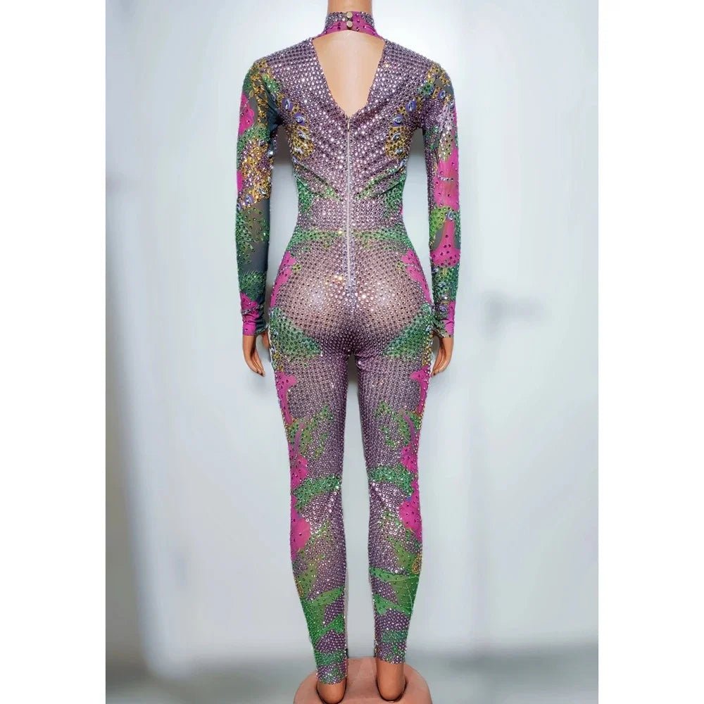 Sparkly Rhinestones Jumpsuit - The Rave Cave